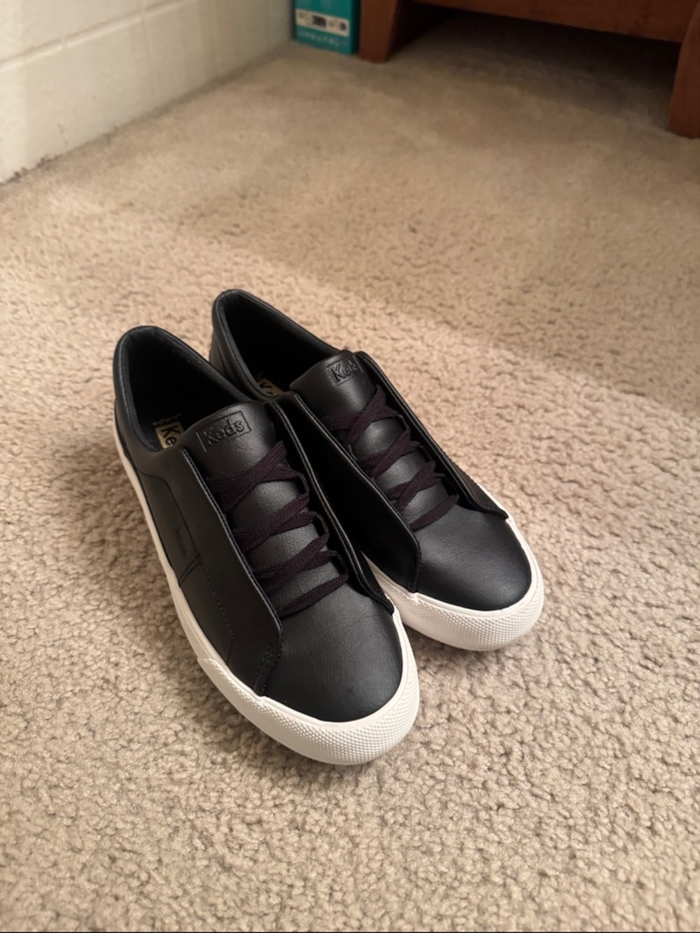 Keds Black Low-Top Sneakers with White Sole